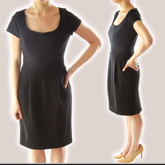 Banana republic black sheath dress online